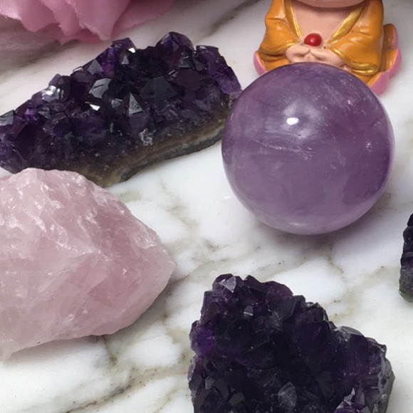 Amethyst Rose Quartz LOVE PEACE Bundle 5 Pieces - Picture 3 of 7